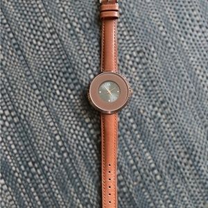 Calvin Klein Watch Stainless Steel, Rheinstones, Brown Leather Strap, Golf